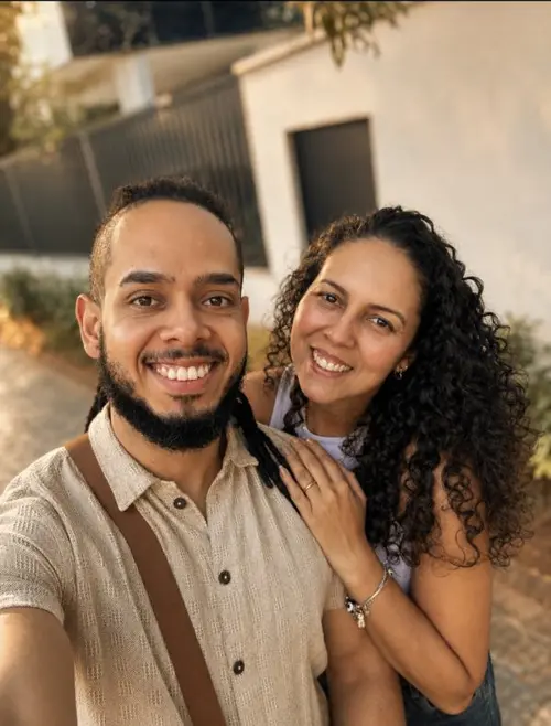Márcio e Camila em um passeio